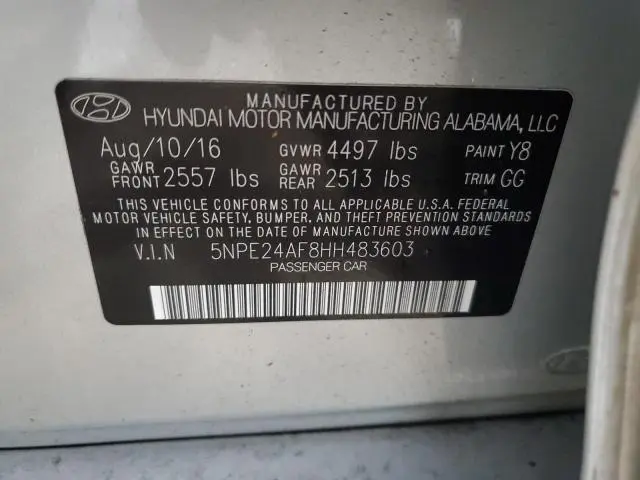 2017 HYUNDAI SONATA SE  