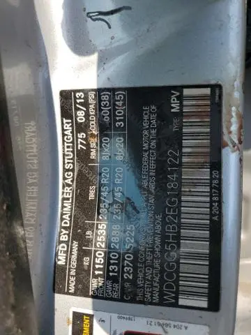 2014 MERCEDES-BENZ GLK 350  