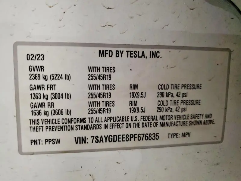 2023 TESLA MODEL Y   