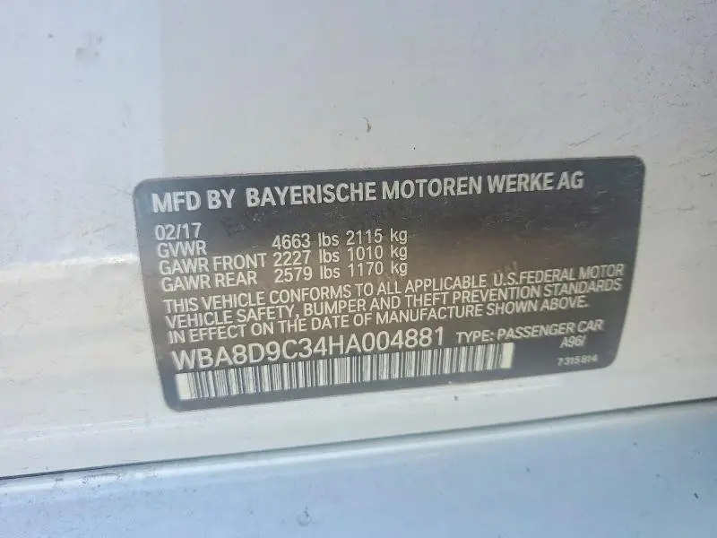 2017 BMW 330 XI  