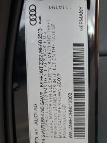 2017 AUDI A4 PREMIUM  