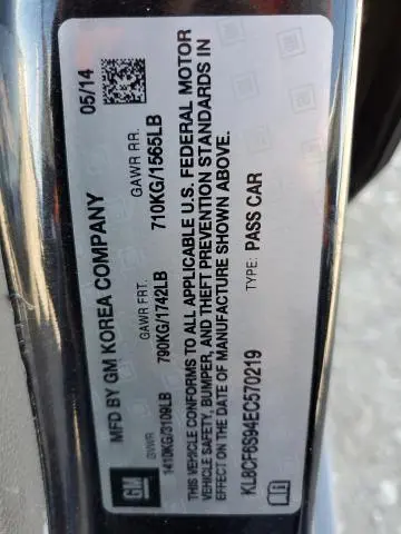 2014 CHEVROLET SPARK 2LT