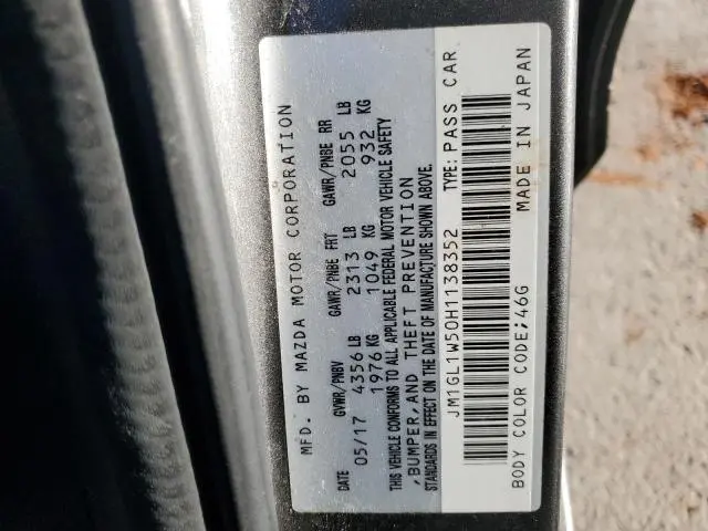 2017 MAZDA 6 GRAND TOURING  