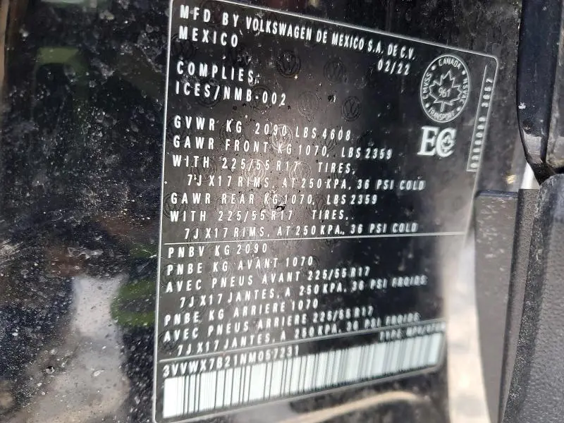 2022 VOLKSWAGEN TAOS SE  