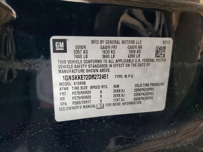 2013 CHEVROLET SUBURBAN K1500 LTZ  