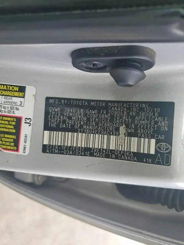 2010 TOYOTA COROLLA S  