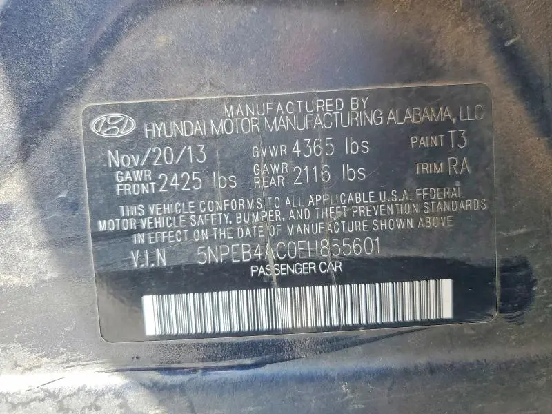 2014 HYUNDAI SONATA GLS  