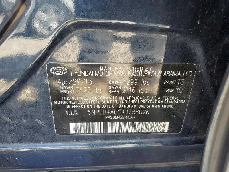 2013 HYUNDAI SONATA GLS  