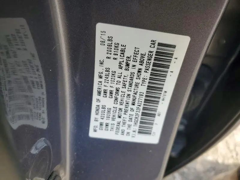 2015 HONDA ACCORD LX  