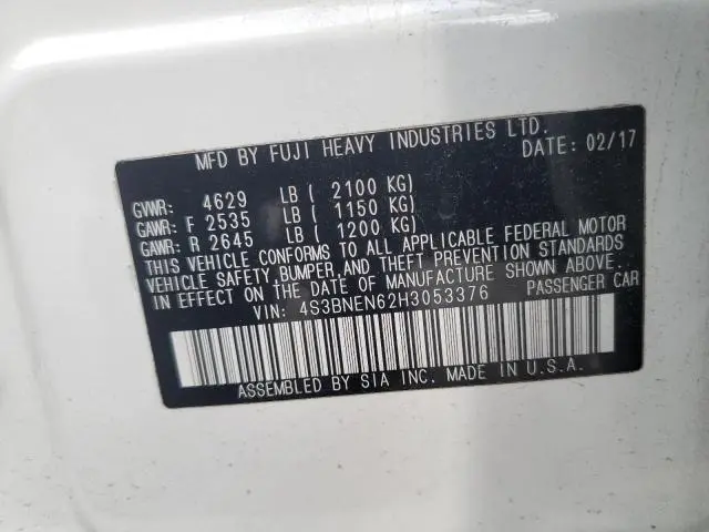 2017 SUBARU LEGACY 3.6R LIMITED  