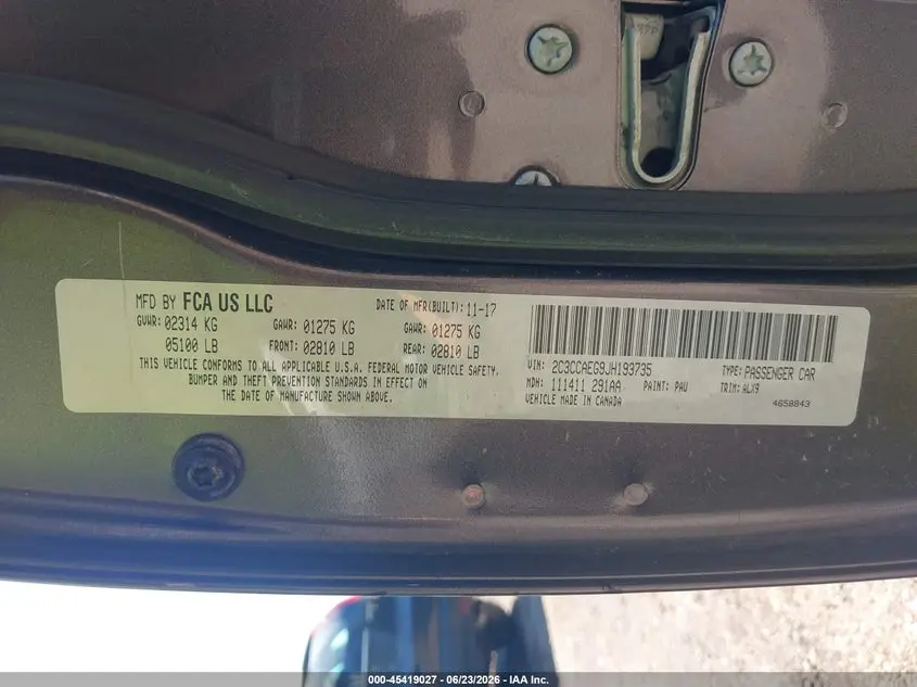 2018 CHRYSLER 300 LIMITED