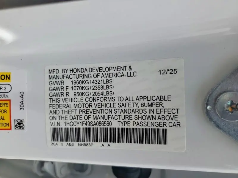 2025 HONDA ACCORD SE  