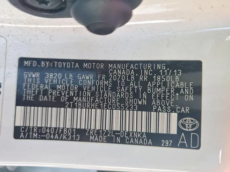 2014 TOYOTA COROLLA LE  