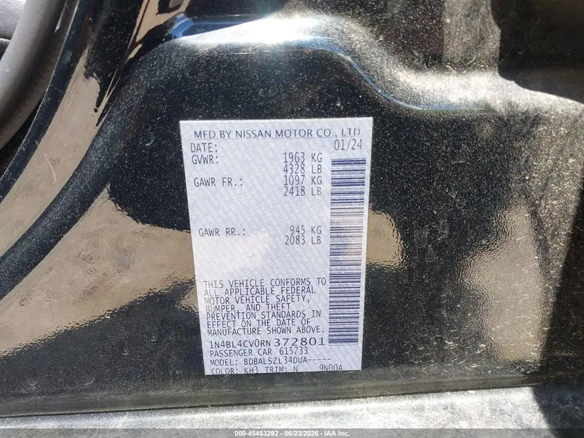 2024 NISSAN ALTIMA SR FWD