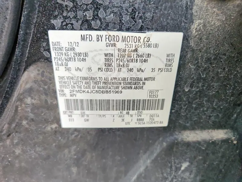 2013 FORD EDGE SEL  