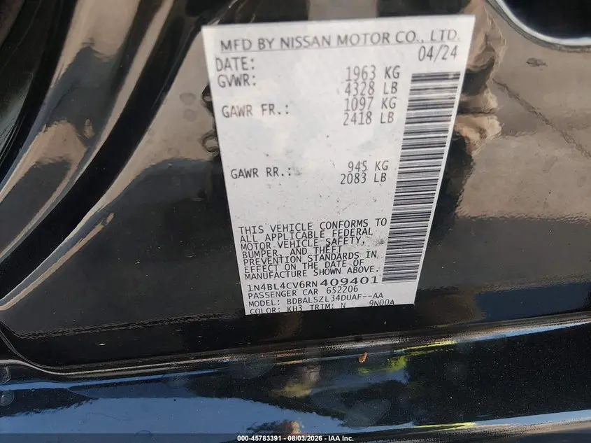 2024 NISSAN ALTIMA SR FWD