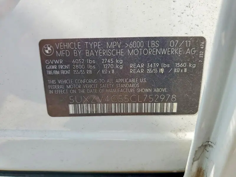 2012 BMW X5 XDRIVE35I  