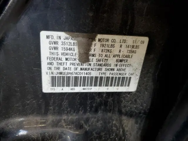 2010 HONDA FIT SPORT  