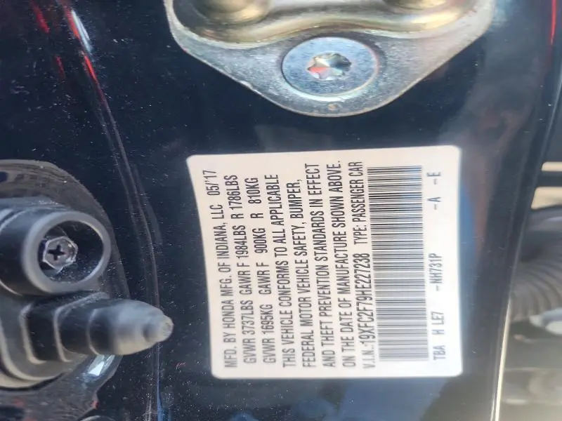 2017 HONDA CIVIC EX  