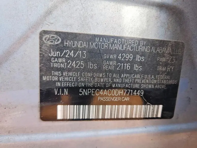 2013 HYUNDAI SONATA SE  