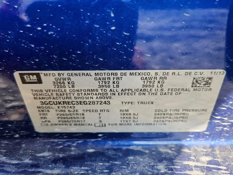 2014 CHEVROLET SILVERADO K1500 LT  