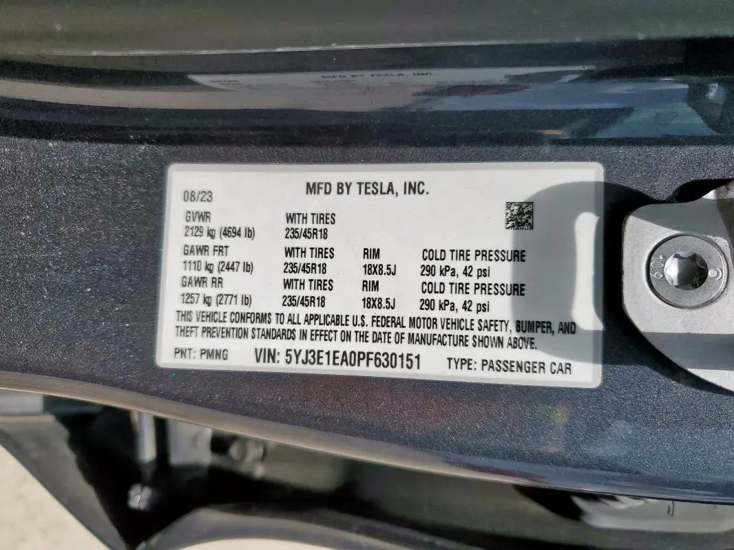 2023 TESLA MODEL 3   