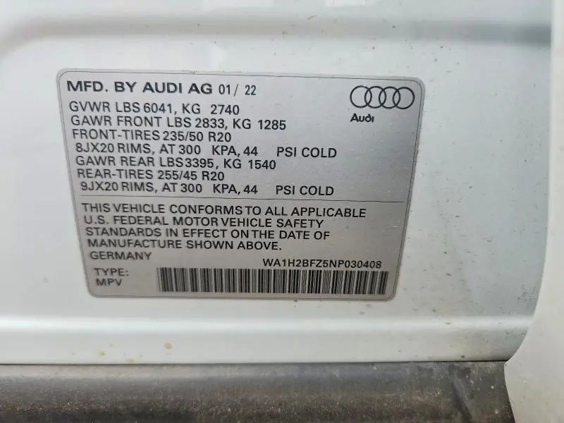 2022 AUDI Q4 E-TRON PREMIUM PLUS  