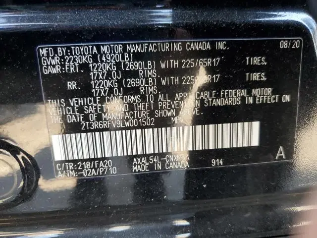 2020 TOYOTA RAV4 XLE  
