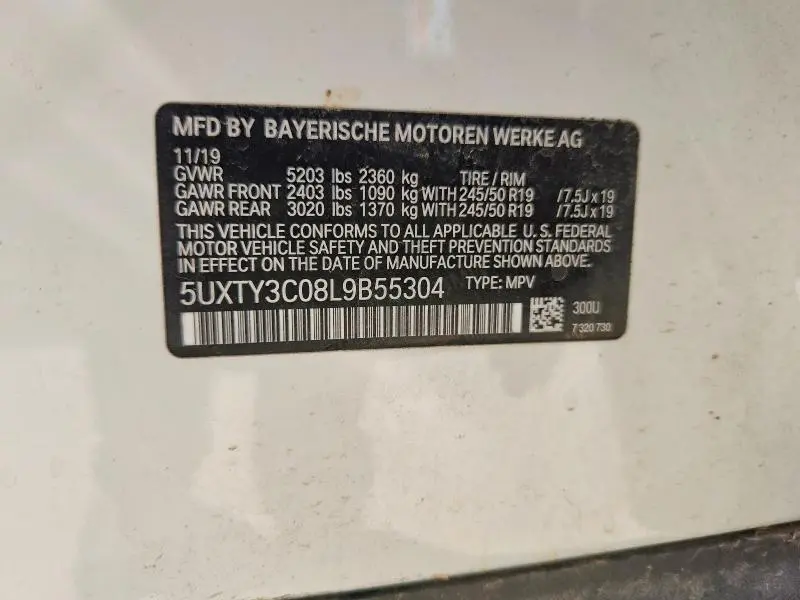 2020 BMW X3 SDRIVE30I  