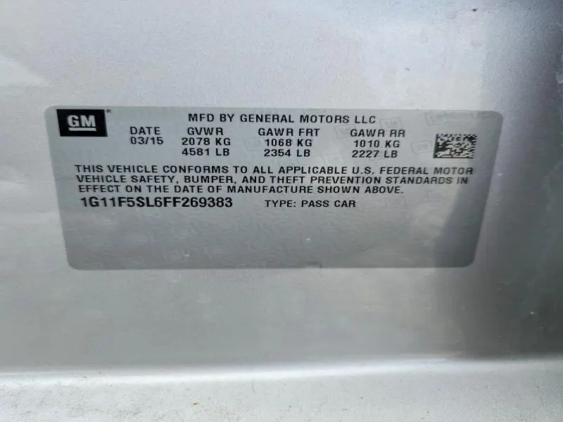 2015 CHEVROLET MALIBU LTZ  