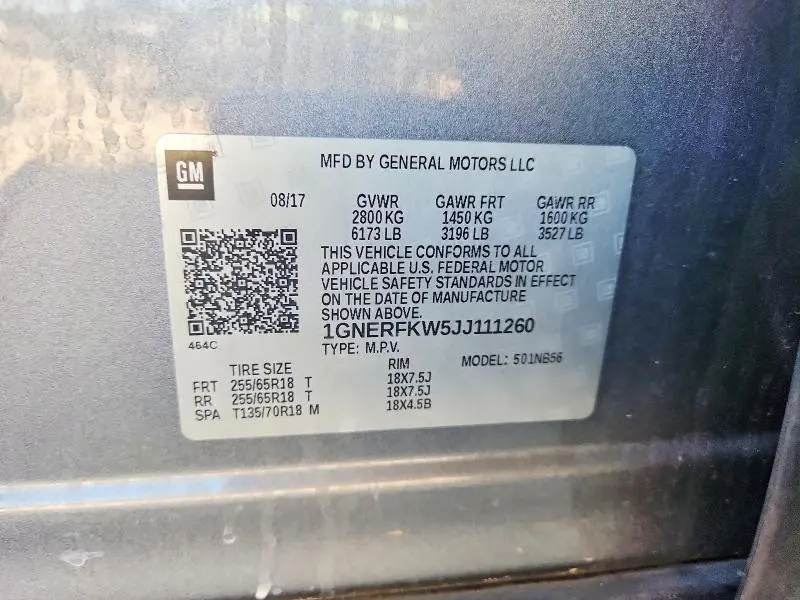 2018 CHEVROLET TRAVERSE LS  