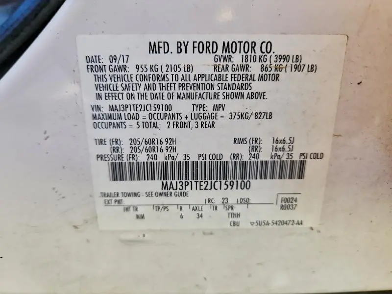 2018 FORD ECOSPORT SE  