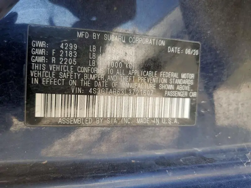 2020 SUBARU IMPREZA   