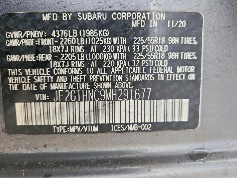 2021 SUBARU CROSSTREK LIMITED  