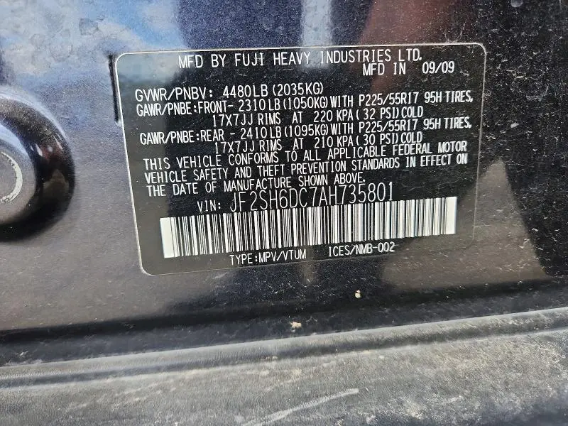 2010 SUBARU FORESTER 2.5X LIMITED  