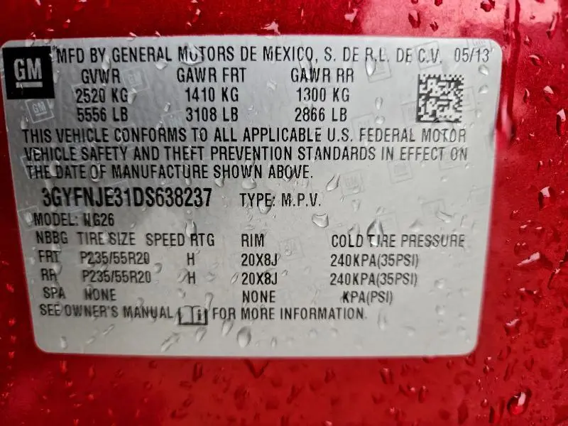 2013 CADILLAC SRX PREMIUM COLLECTION  