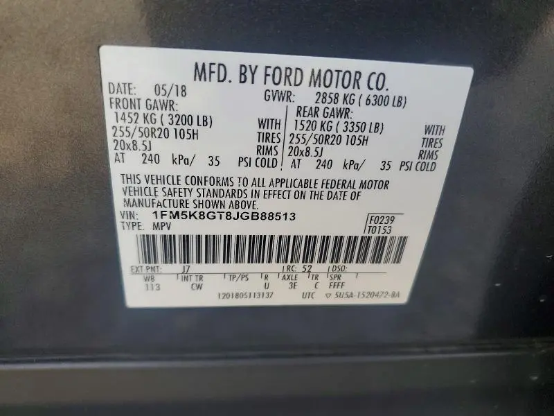2018 FORD EXPLORER SPORT  