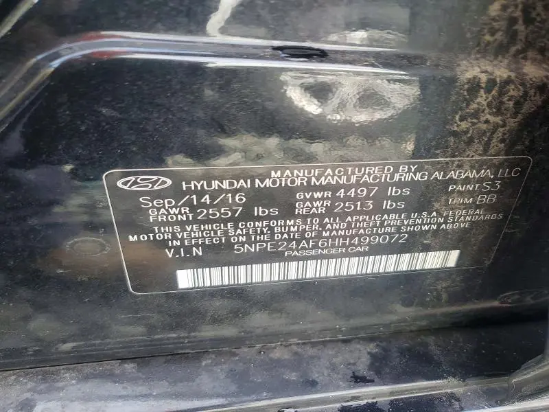 2017 HYUNDAI SONATA SE  