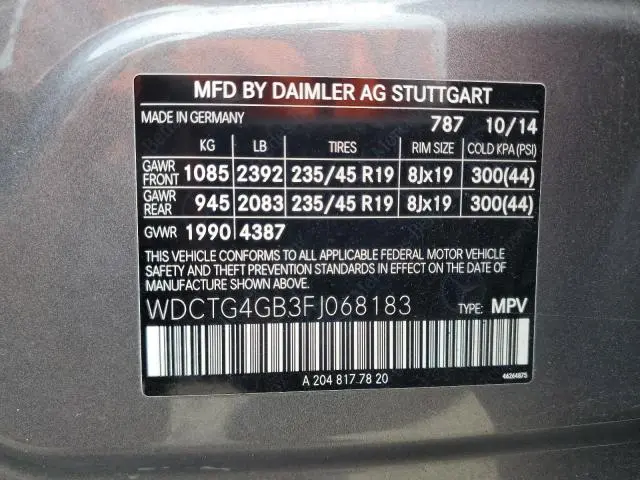 2015 MERCEDES-BENZ GLA 250 4MATIC  