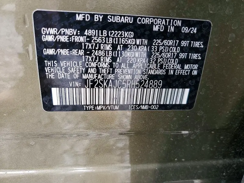 2024 SUBARU FORESTER WILDERNESS  