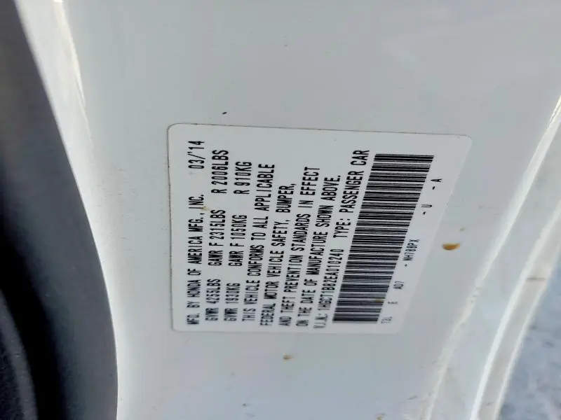 2014 HONDA ACCORD EXL  