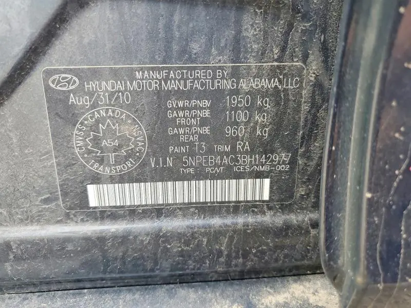 2011 HYUNDAI SONATA GLS  