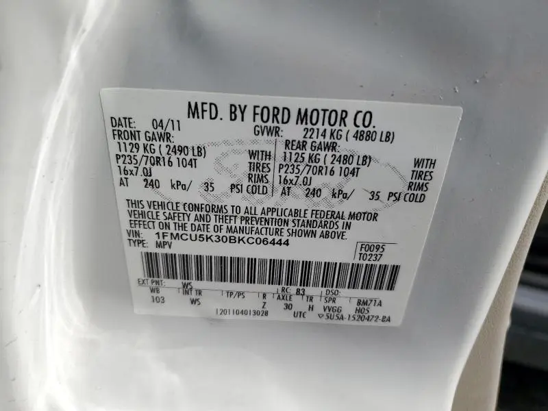 2011 FORD ESCAPE HYBRID  