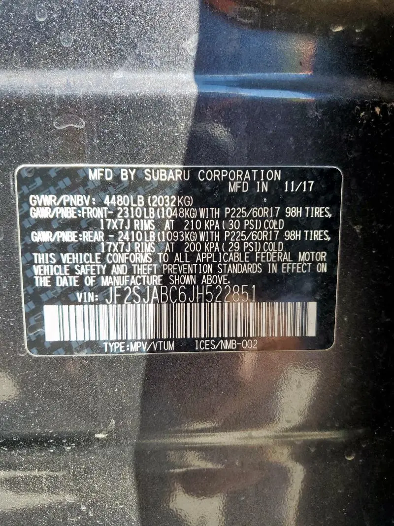 2018 SUBARU FORESTER 2.5I  