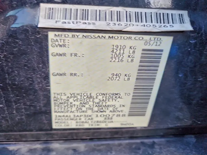 2013 NISSAN ALTIMA 2.5  