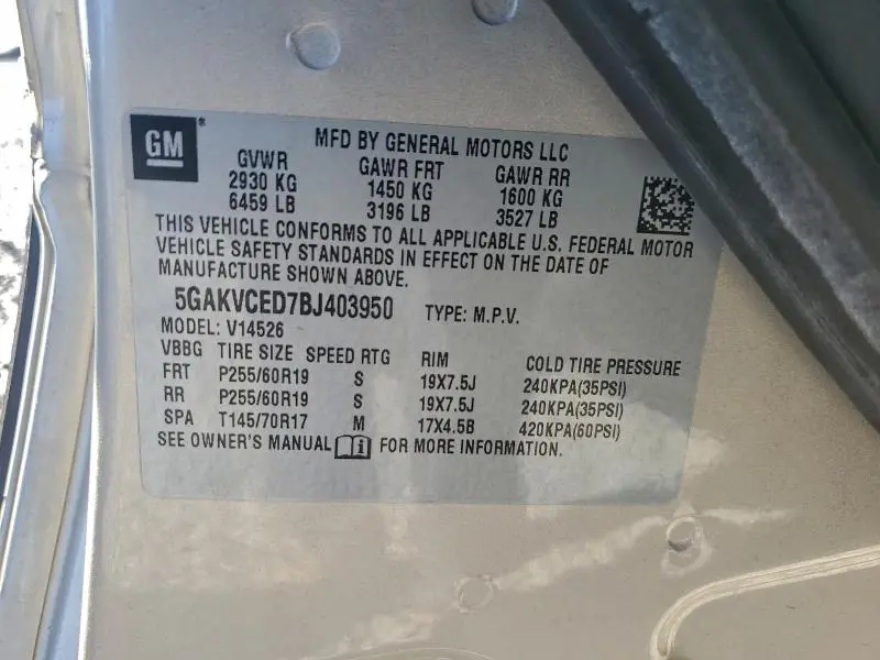 2011 BUICK ENCLAVE CXL  