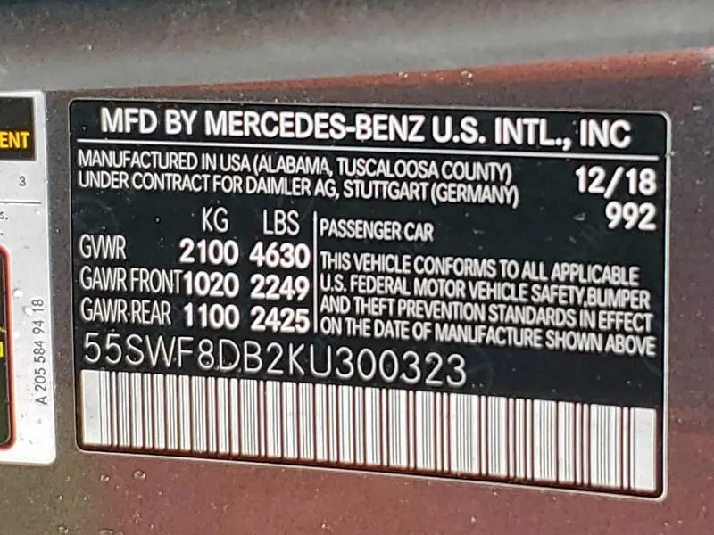 2019 MERCEDES-BENZ C 300  