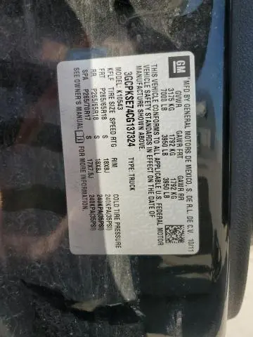 2012 CHEVROLET SILVERADO K1500 LT  