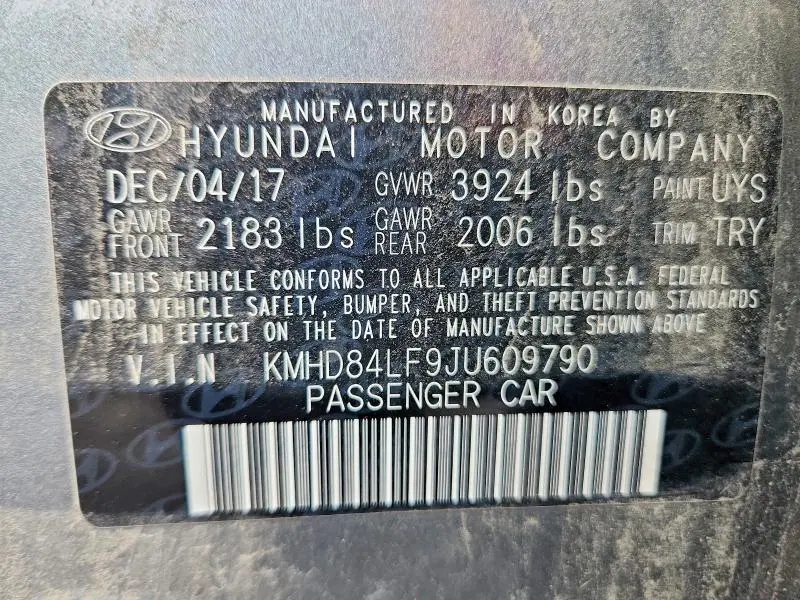 2018 HYUNDAI ELANTRA SEL  