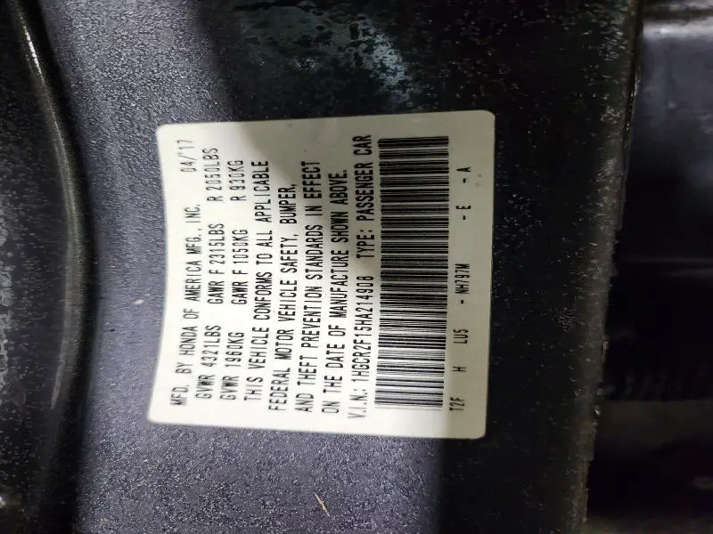 2017 HONDA ACCORD SPORT SPECIAL EDITION  